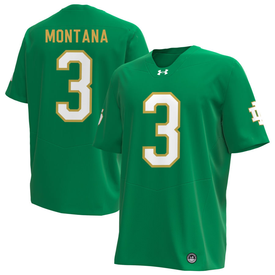 Joe Montana Notre Dame Jerseys, UND Fighting Irish College Football Apparels Stitched-Green